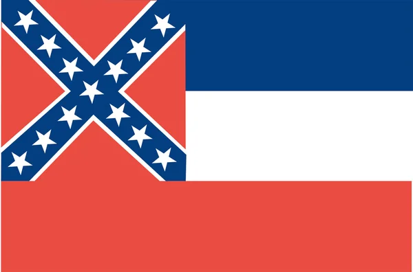 Mississippi eyaleti Amerikan bayrağı — Stok Vektör
