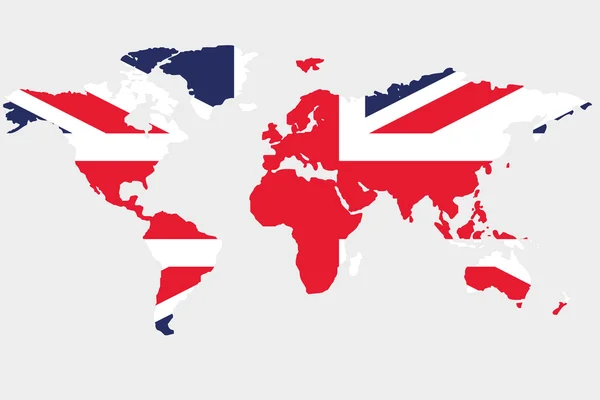 Na świecie z banderą Zjednoczonego Królestwa — Wektor stockowy