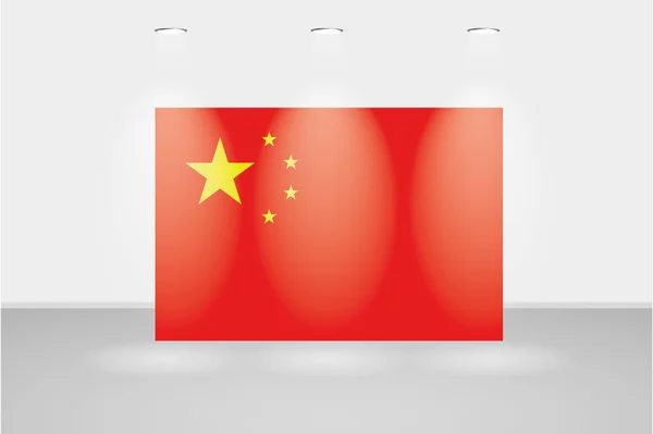 Luces en la bandera de China — Vector de stock