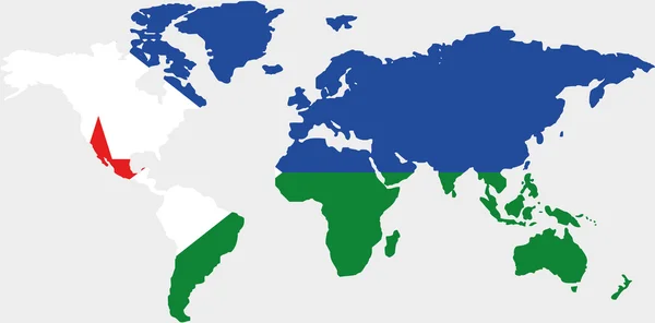 Le monde avec le drapeau de Djibouti — Image vectorielle