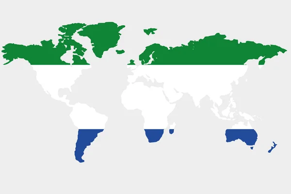 Svět s vlajka Sierry leone — Stockový vektor