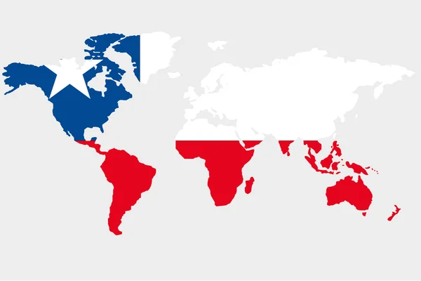 칠레의 국기와 세계 — 스톡 벡터