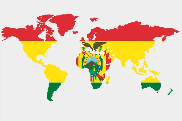 ボリビアの旗の世界 — ストックベクタ