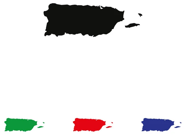 Πουέρτο Ρίκο εικονίδιο με τέσσερις χρωματικές παραλλαγές — Διανυσματικό Αρχείο