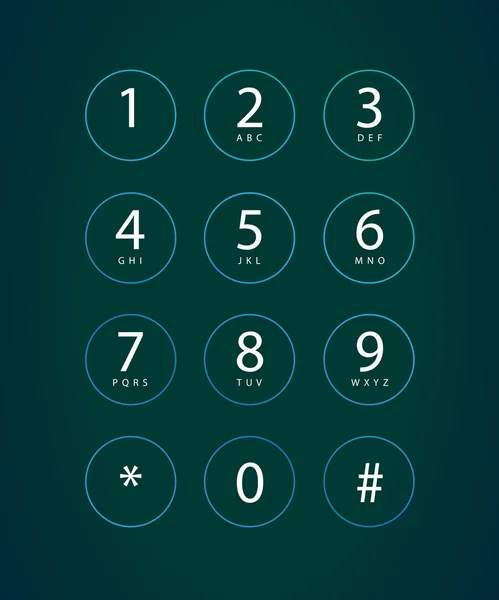 Telefon tuş takımı için bir dokunmatik ekran cihaz — Stok Vektör