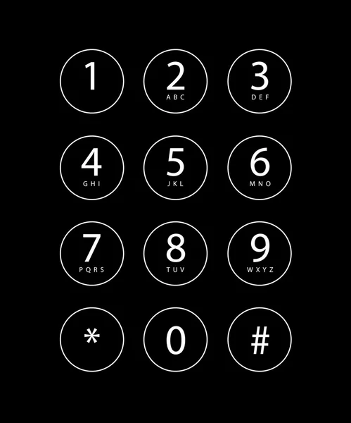Telefontastatur für ein Touchscreen-Gerät — Stockvektor