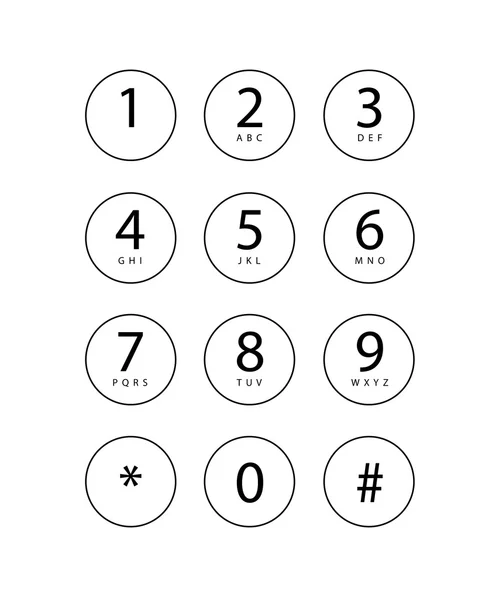 Phone keypad for a touchscreen device — Stock Vector