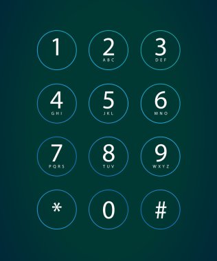 bir telefon tuş takımı için bir dokunmatik ekran cihaz gösteren resim
