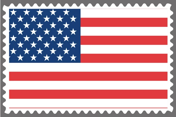 Timbre avec le drapeau des États-Unis d'Amérique — Image vectorielle