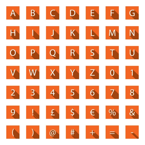 Flat A-Z Alphabet Icon Set com sombras longas — Fotografia de Stock