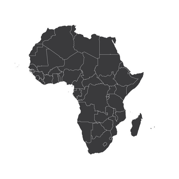 An Outline on clean background of the continent of Africa