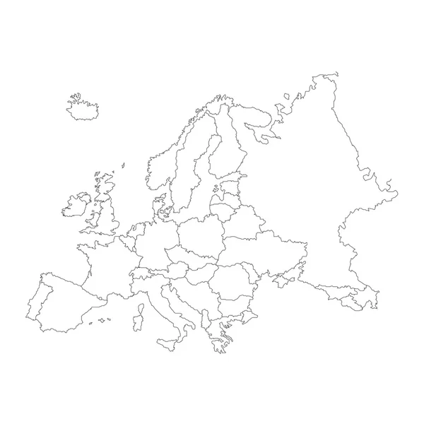 Zarys na czystym tle kontynentu europejskiego — Zdjęcie stockowe