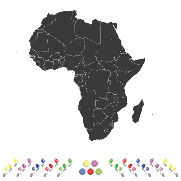 Umriss auf sauberem Hintergrund des afrikanischen Kontinents — Stockvektor