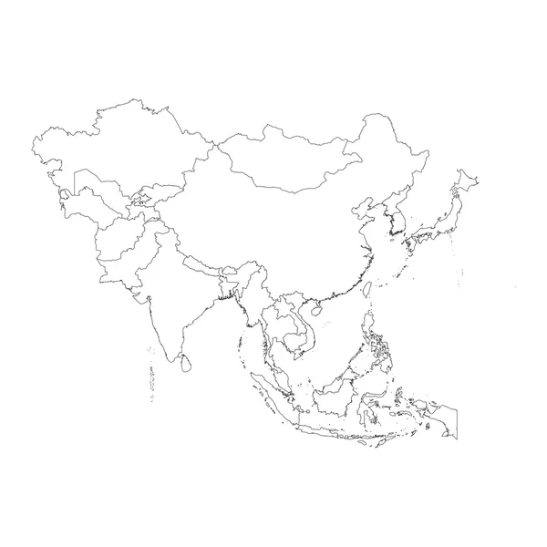 Контур на чистом фоне континента Азии — стоковый вектор