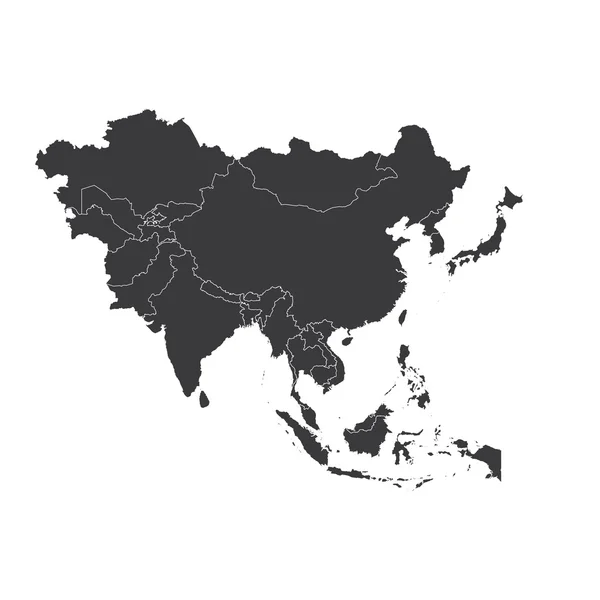 Esquema sobre el fondo limpio del continente asiático — Archivo Imágenes Vectoriales