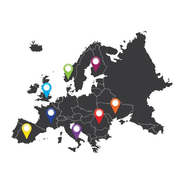 Schema sullo sfondo pulito del continente europeo — Vettoriale Stock