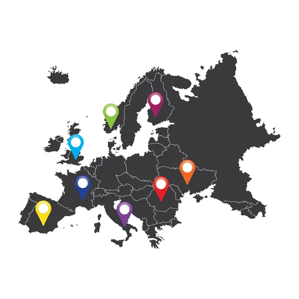 Esboço sobre o fundo limpo do continente europeu —  Vetores de Stock