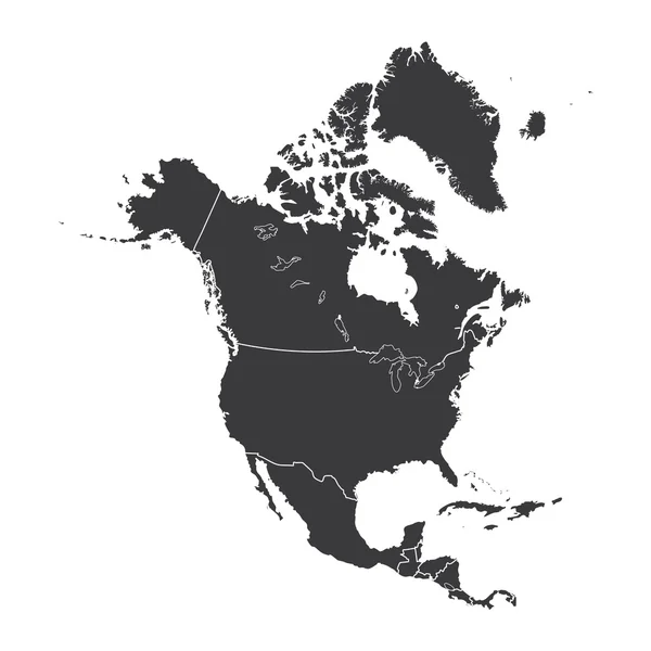 Esboço sobre fundo limpo do continente da América do Norte — Vetor de Stock