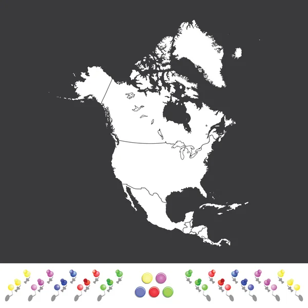 Skissera på ren bakgrund av kontinenten av Nordamerika — Stock vektor