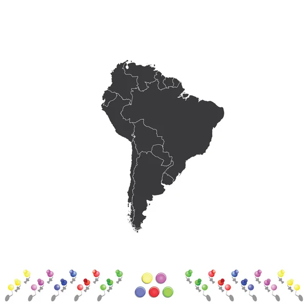 Outline on clean background of the continent of South America — Stock Vector
