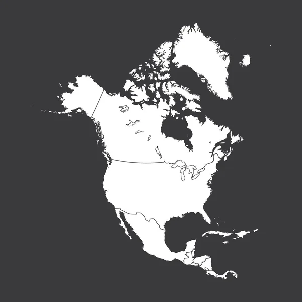 Outline on clean background of the continent of North America — Stock Photo, Image