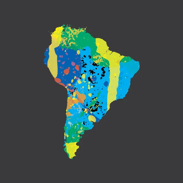 Ilustración de un esquema colorido de América del Sur — Vector de stock