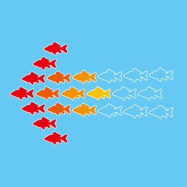 bir ok oluşturan goldfish