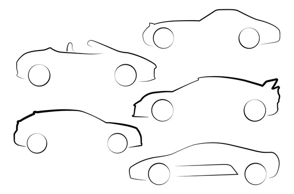 Outline of Cars — Stock Vector