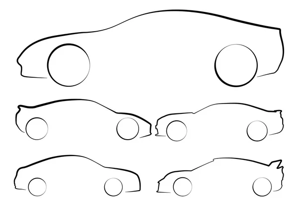 Illustration of Outlines of Cars — Stock Vector