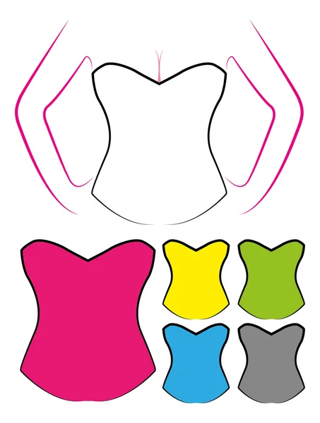 Corsetto in più opzioni di colore — Vettoriale Stock