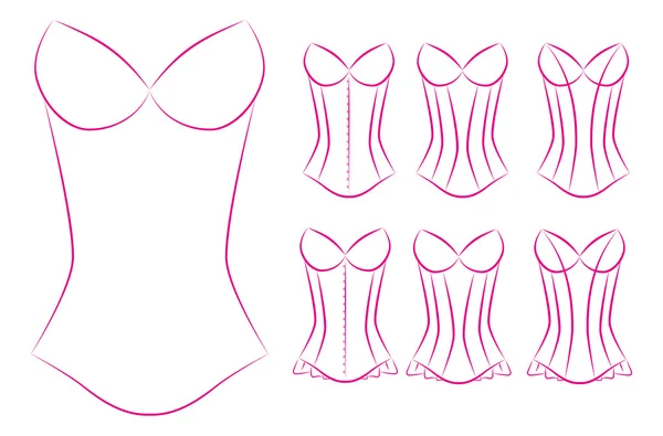 Corsets with Different Styles — Stock Vector