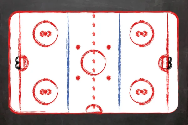 Campo de hockey sobre hielo — Vector de stock