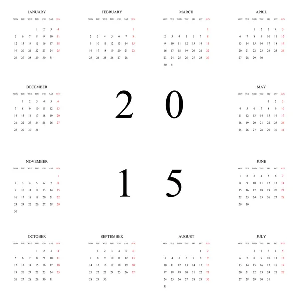 2015 календар — стокове фото