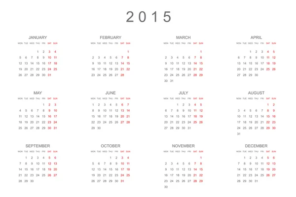 Calendario 2015 — Foto Stock