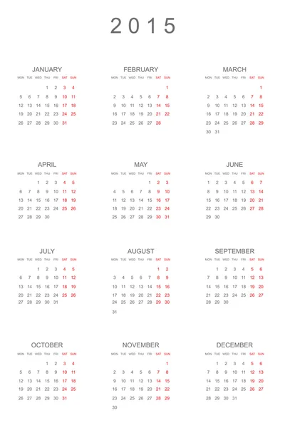 2015 kalender — Stockvector