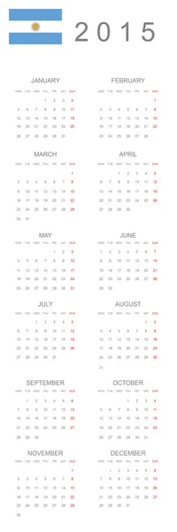 Calendario 2015 — Archivo Imágenes Vectoriales