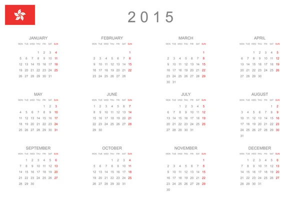 Calendrier 2015 — Image vectorielle