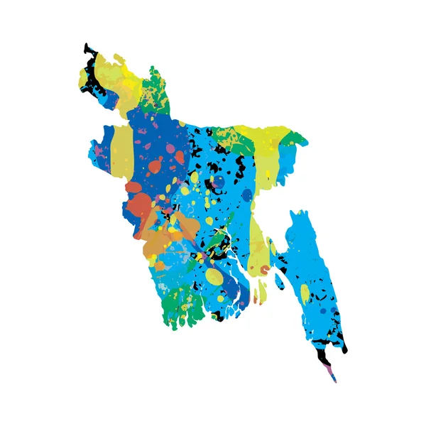 Kleurrijk Gevulde omtrek van bangladesh — Stockfoto