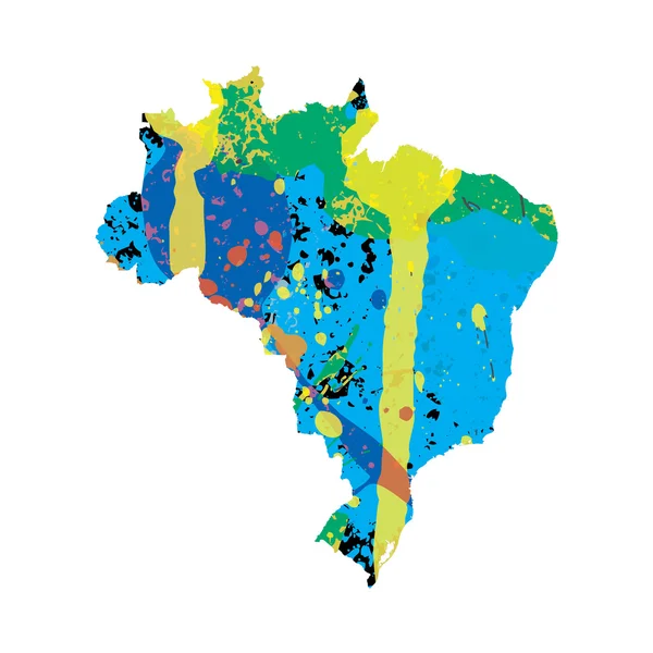 Colourfully filled outline of Brazil — Stock Photo, Image