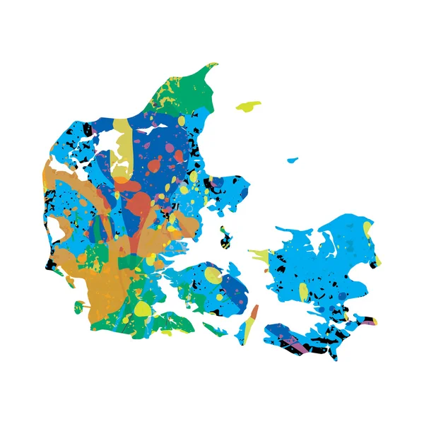 Kleurrijk Gevulde omtrek van Denemarken — Stockfoto