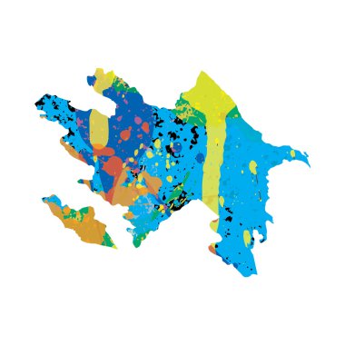 Azerbaycan'ın renkli doldurulmuş anahat