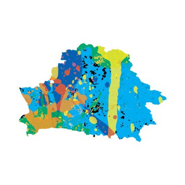 Beyaz Rusya'nın rengarenk doldurulmuş anahat