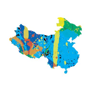 Çin'in rengarenk doldurulmuş anahat