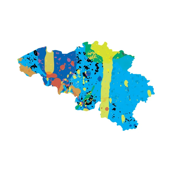Contour coloré de la Belgique — Image vectorielle