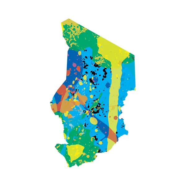 Barwnie wypełnione zarys Czadu — Wektor stockowy