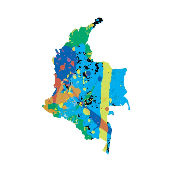 Contour coloré de la Colombie — Image vectorielle