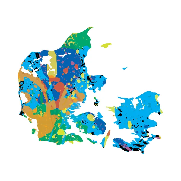 Colourfully filled outline of Denmark — Stock Vector