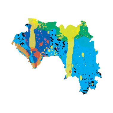 rengarenk doldurulmuş anahat Gine çizimi