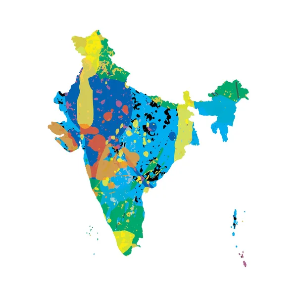 Illustratie van een kleurrijk Gevulde omtrek van india — Stockfoto