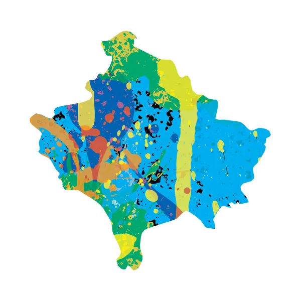 Kosova'nın rengarenk doldurulmuş anahat çizimi